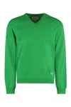 Gucci Logo Embroidery Sweater Sweaters And Cardigans Green In Green