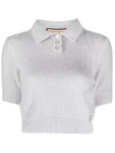 Gucci Square G Detail Polo In Grey