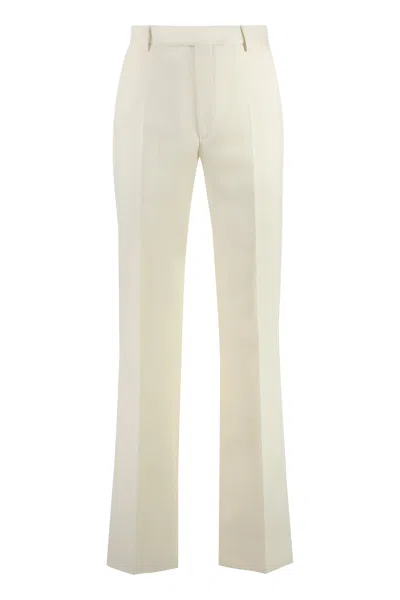 Gucci Luxurious Ivory Wool Trousers For Men In Neutral