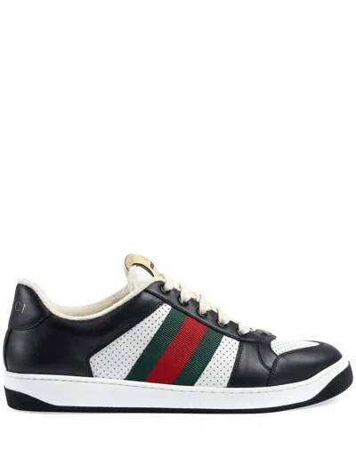 Gucci Luxurious Leather Sneakers For Men In Black