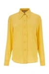 GUCCI LUXURIOUS SILK CREPE SHIRT IN VIBRANT YELLOW AND ORANGE