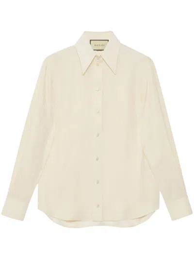 Gucci Luxurious Silk Shirt In Cream
