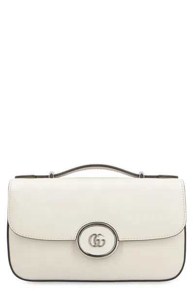 Gucci Luxurious White Calfskin Shoulder Handbag For Women In Black