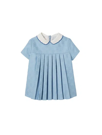 Gucci Luxury Mini Dress With Iconic Logo In Blue