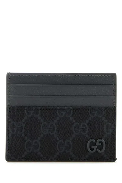 Gucci M. Card Case  (907) Gg Supreme In Black