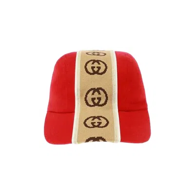 Pre-owned Gucci M Travis Baseball Hat 'red/beige' | Men's Size M