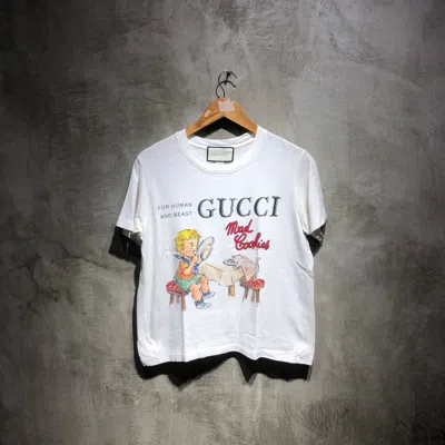 Pre-owned Gucci Mad Cookies Tee In White