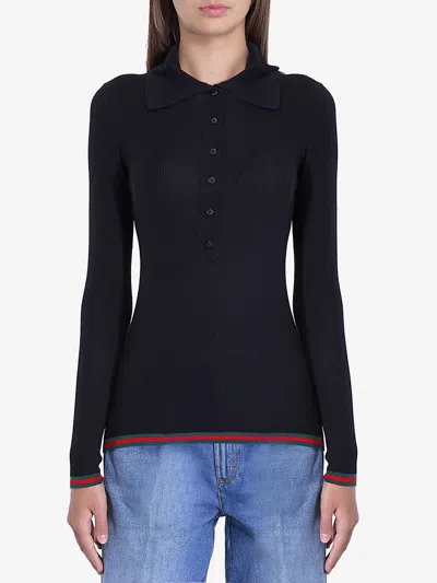 Gucci Maglia In Cashmere E Seta In Black