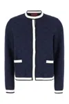 Gucci Gg Fine Cotton Jacquard Cardigan In Blue