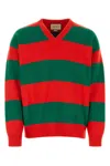 Gucci Embroidered Stretch Wool Blend Sweater