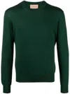 Gucci Maglione Con Logo Ricamato Sul Fianco Knitwear Green