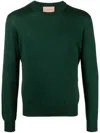 Gucci Maglione Con Logo Ricamato Sul Fianco Knitwear Green In Green