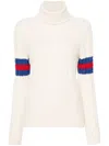 Gucci Web-striped Cashmere Jumper In White