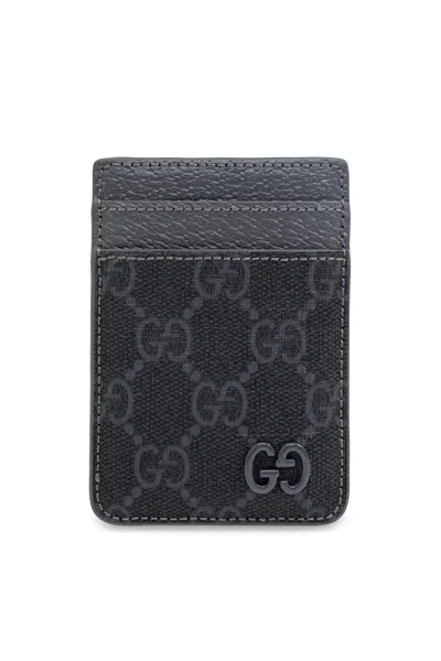 Gucci Magnetic Card Case For Phone In Black E Steel