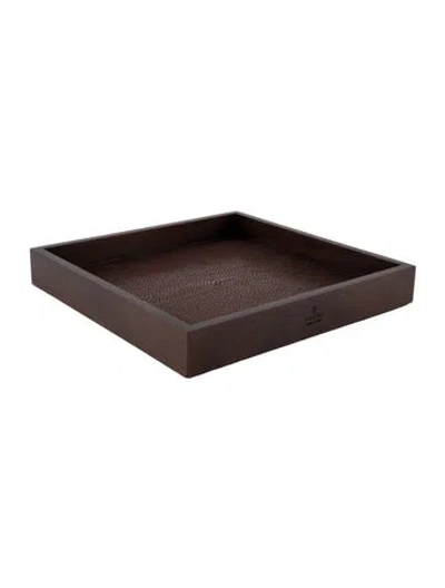 Pre-owned Gucci Mahogany Stingray Tray In Brown