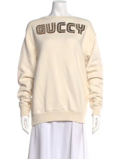 Pre-owned Gucci Maison De L'amour Graphic Print Sweatshirt In Neutral