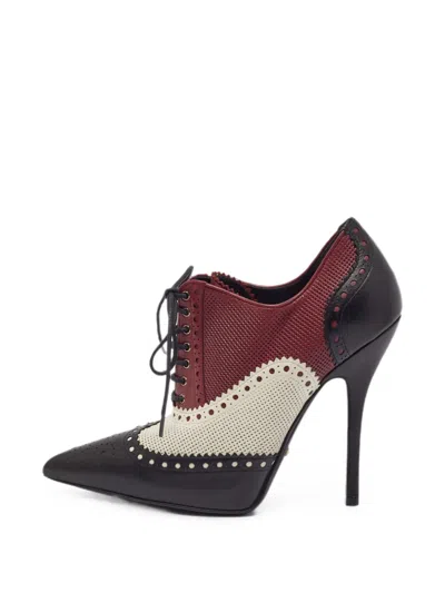 Pre-owned Gucci Malaga Kid Brogue Ankle Boots In Black