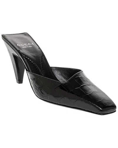 Gucci Mallory Leather Mule Sandal In Black