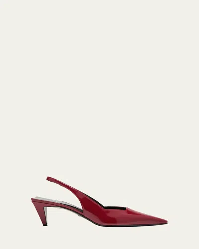 Gucci Mallory Patent Slingback Pumps In New Cherry Red