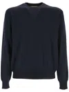 Gucci Crew-neck Wool Sweater In Dark Blue/ivory