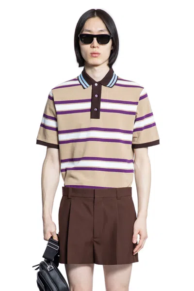 GUCCI STRIPED COTTON JERSEY POLO SHIRT
