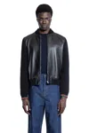 Gucci Black Bomber Jacket With Front Logo In Nappa Leather And Mesh Man In Black