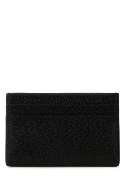 Gucci Man Black Leather Gg Marmont Card Holder