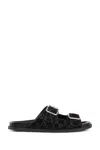 Gucci Rhein Open Suede Leather Sandals In Black