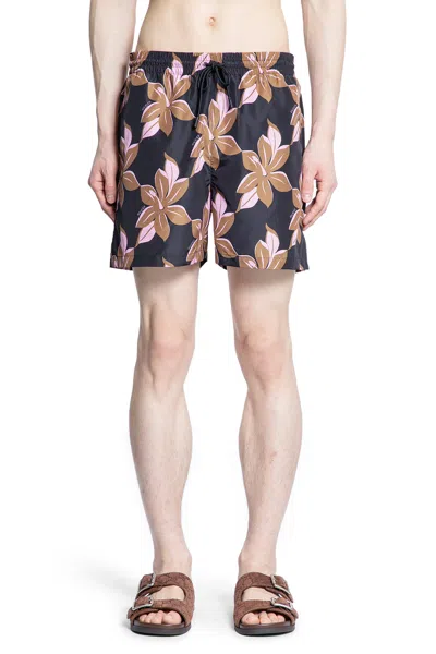 GUCCI PANTALONCINI DA BAGNO IN POPELINE TECNICO CON STAMPA FLOREALE