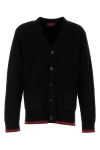 Gucci Black Web Decoration Cardigan In Black