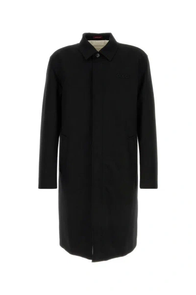 Gucci Wool Coat With Long Sleeves And Side Pockets In Black