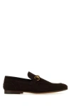 GUCCI GUCCI MAN CHOCOLATE SUEDE LOAFERS
