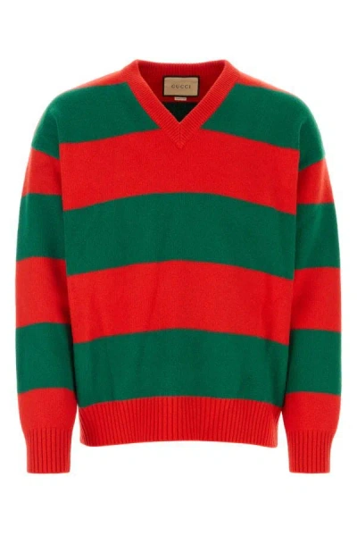 GUCCI GUCCI MAN EMBROIDERED STRETCH WOOL BLEND SWEATER