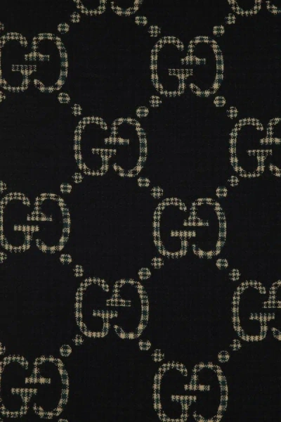 Gucci Man Embroidered Wool Scarf In Multicolor