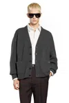 Gucci V-neck Long Sleeve Cardigan Front Pockets In Gray