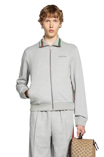 Gucci Man Grey Sweatshirts In Gray