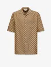 Gucci Summer Gg Supreme Linen Blend Shirt In Cream