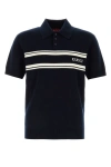 Gucci Short Sleeved Wool And Cashmere Sweater With Polo Neck In Blue
