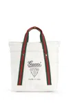Gucci Medium Printed Canvas Bag With Web In Off-white