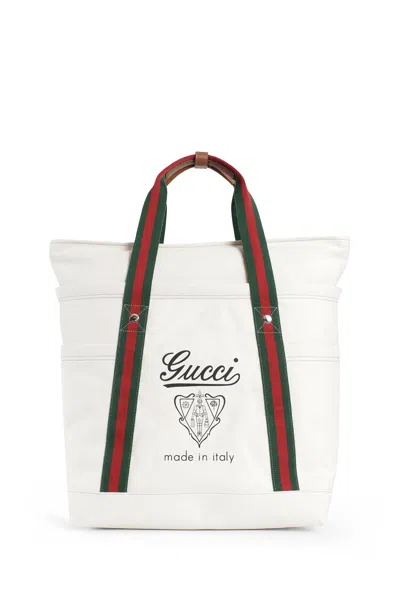 GUCCI MAN OFF-WHITE TOTE BAGS