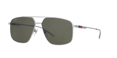 Gucci Eyewear Navigator Frame Sunglasses In Silver