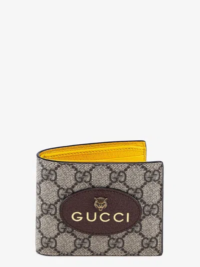 Gucci Man Wallet Man Beige Wallets In Brown