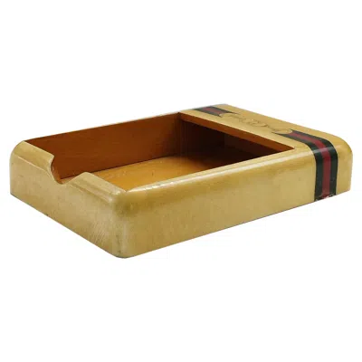 Pre-owned Gucci Maple Wood Tidy Tray, Mid-century Modern, Italy, 1970s Design In Brown