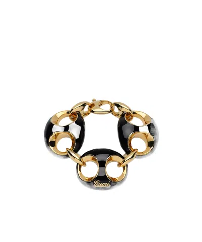 Gucci Marina Chain Enamel Bracelet In Gold