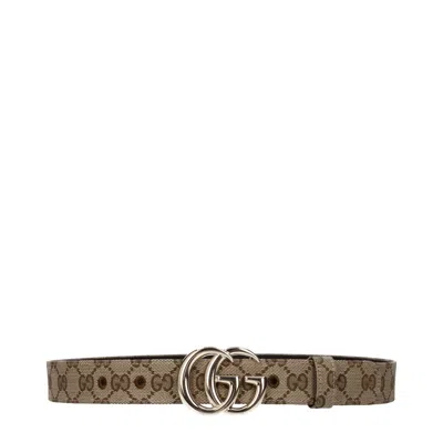 Gucci Marmont Belt Women Beige Fabric In Multi