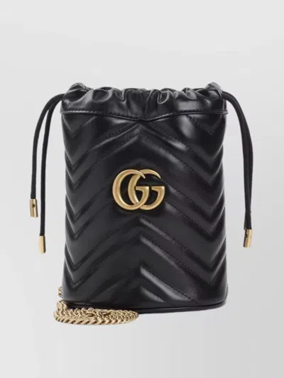 Gucci Marmont 2.0 Gg Mini Bag Bucket Design In Black