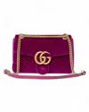 Gucci Marmont 31 Matelassé In Purple Velvet In Red