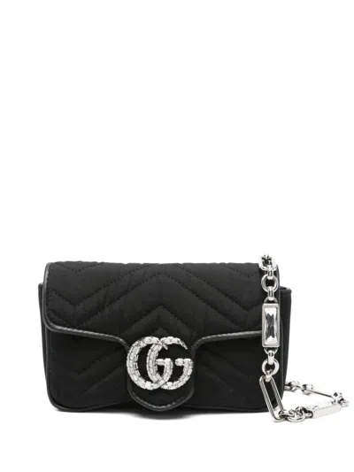 Pre-owned Gucci Marmont Belt Bag In Black