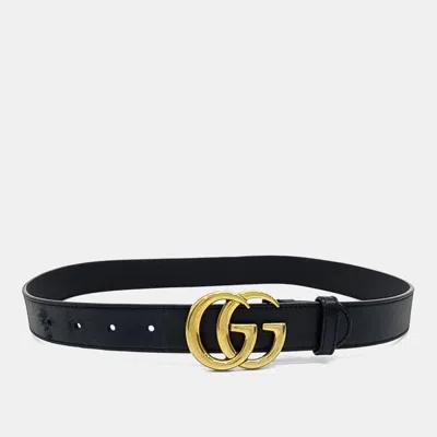 Pre-owned Gucci Marmont Belt In Black