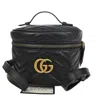 GUCCI GUCCI MARMONT BLACK LEATHER BACKPACK BAG (PRE-OWNED)